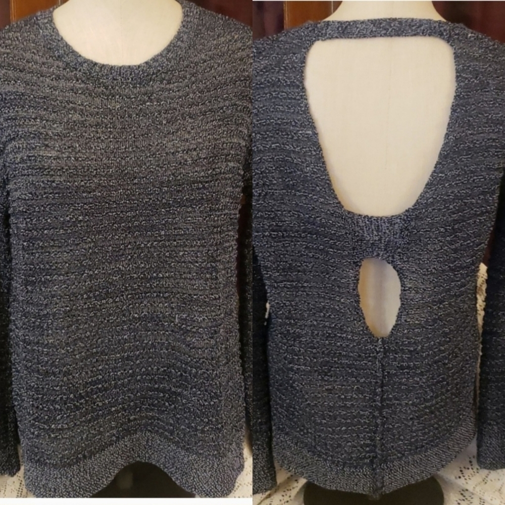 Anthropology Braeve open weave knit sweater open keyhole back